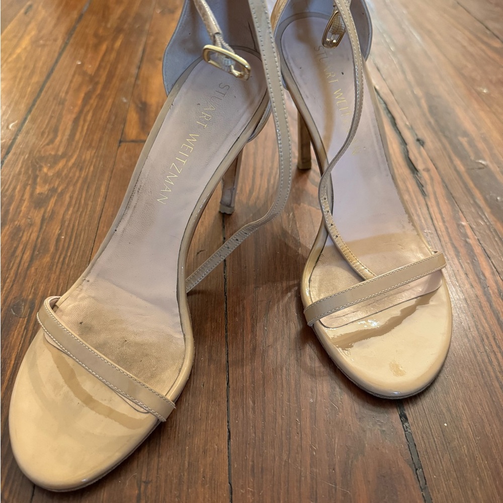 Stuart Weitzman Beige Strappy Heels